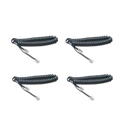 GLIAN Telephone Handset Cord, 4 Pack Black Coiled Phone Cord Cable 1.6 to 10 Feet Uncoiled Landline Extension Modular Wire RJ11 4P4C Telephone Accessory
