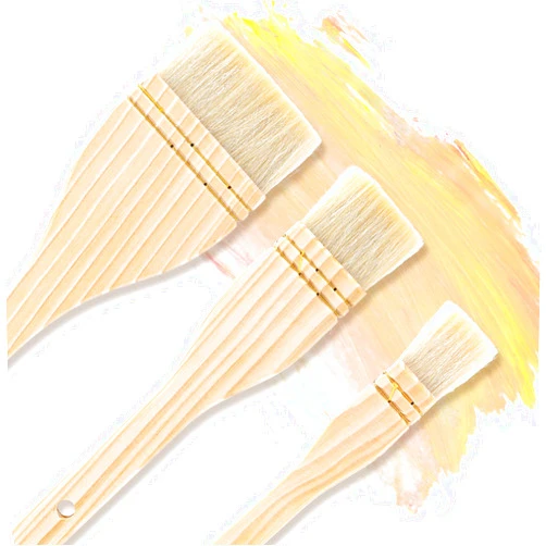 Prasacco 3 Pcs Hake Brushes Flat Watercolor Brushes Artist Painting Brushes Soft Sheep Hair Brushes for Ceramic Pottery Paint Painting White
