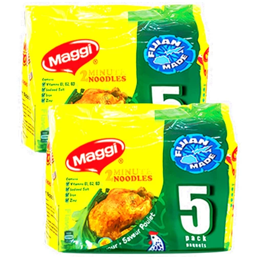 FIJIAN MADE Instant Maggi 2 Minute Noodles - Yummy CHICKEN Flavor Noodles (Pack Of 10 x 80g EA) So Tasty... Imported From FIJI