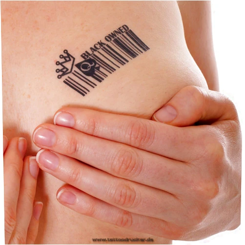 Tattoodrucker 15 x Barcode Black Owned Temporary Tattoos Fetish BBC Hotwife Queen of Spades (15)