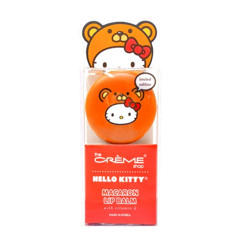 The Crème Shop x Sanrio Hello Kitty Macaron Lip Balm Korean Cute Scented Pocket Portable Soothing Advanced Must-Have on-the-go (Hello Kitty Red Velvet)