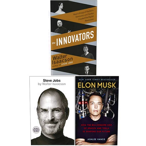 By Walter Isaacson (Author), Ashlee Vance (Author), Elon Musk By Ashlee Vance (Contributor), Steve Jobs by Walter Isaacson (Contributor), Innovators by Walter Isaacson (Contributor) & 2 more Innovators [Hardcover], Steve Jobs, Elon Musk 3 Books Collection Set