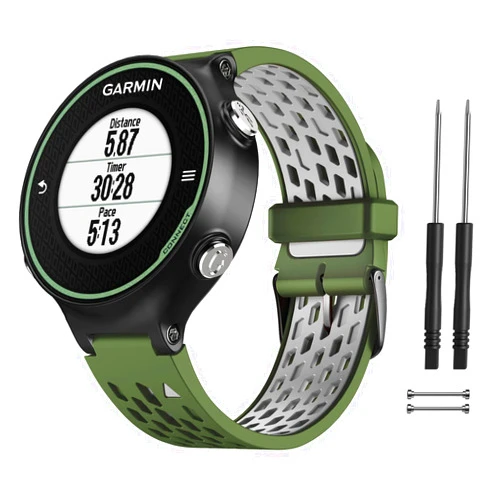 CUZOW Watch Bands Compatible for Garmin Forerunner 620/735XT/220/235/230/630/Approach S6 Golf, Two-in-One Color Soft Silicone Strap Replacement for Garmin Watch Accessories