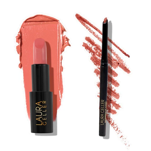 LAURA GELLER NEW YORK Modern Classic Duo - Pink Passion Lipstick + Purely Pink Lip Liner - Ultra-Rich Color - Luxurious and Lightweight - Matte Finish