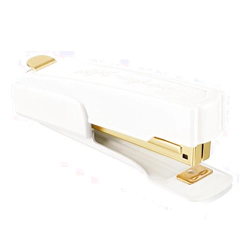 Swingline Vintage Stapler, 20 Sheet Capacity, Jam Free, Compact, Built-In Staple Remover, Metal, White and Gold (S7042301AZ)