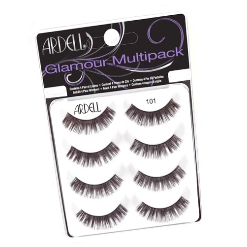 Ardell Glamour 101 Demi Black False Lashes, 4 pairs x 1 pack