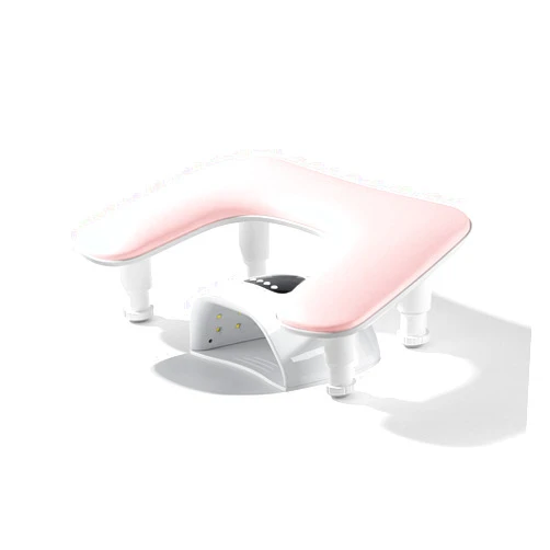Ibubu Upgrade Nail Arm Rest Height Adjustment U-Shaped Manicure Hand Rest Pillow Cushion Soft PU Leather Detachable Nail Art Hand Stand Holder for Nails Tech Pink