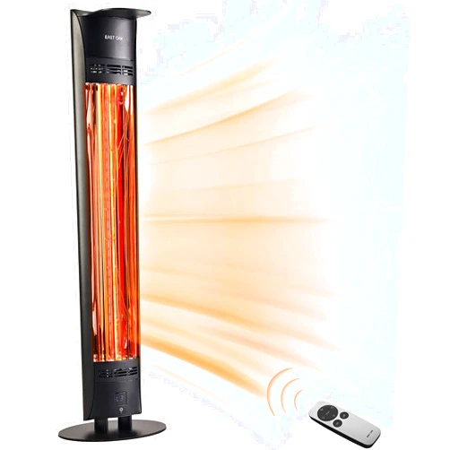 EAST OAK Outdoor Patio Heater,1500W Portable Outdoor Indoor Electric Heater with IP65 Waterproof Tip-over Protection 3 Heat Settings&24 Hours Timing Tower Infrared Heater for Garage Restaurant Use