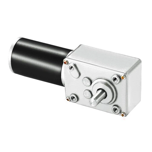 Greartisan DC 12V 60RPM 7Kg.cm 8mm Single Shaft Self-Locking Reversible Worm Gear Motor with Cable, High Torque Speed Reduction Motor, Turbine Electric Gearbox Motor