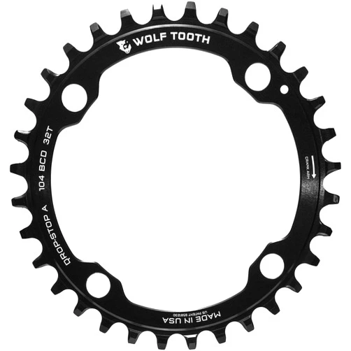 Wolf Tooth 96 BCD Spider Mountain Gravel Bike Chainring for Shimano XT M8000 and SLX M7000 (38 Tooth, Drop-Stop A, MTB)