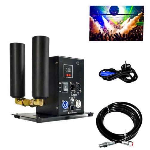YANGHOPES 2Head CO2 Fog Machine Digital CO2 Jet Machine Fogger Smoke Cannon DMX512 Smoke Mister Machine Multi-angle Gas Column Fog Machine w/6m Hose, for DJ Concerts Parties Birthday Wedding