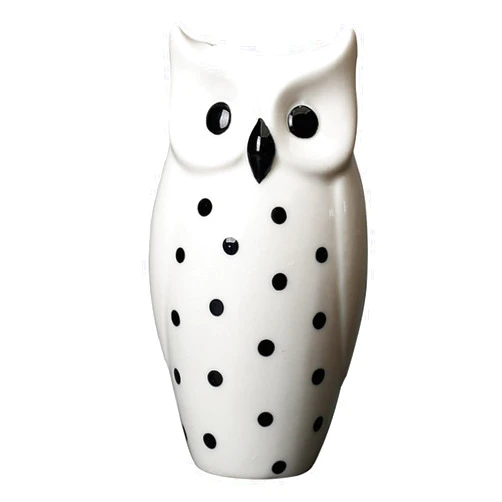 CDQL Owl Vases - Decorative Flower Vase - Flower Pots Nordic Modern Vase - Decoration Owl Decorative Ceramic Desktop Crafts Ornament (Glossy White)