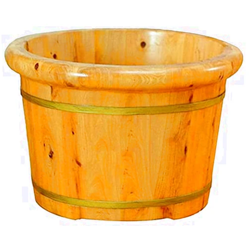 NUBAOzy Foot Tub Wooden Foot Basin Pedicure Basin( 26CM Hight) natural Solid Wood Wash Basin Home Foam Foot Tub Foot Massage Foot Bath Fumigation Barrel foot Bath Wooden Bucket Foot Spa Household Wash Ba