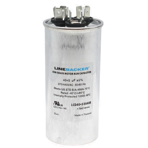 The HVAC Genius 40/5 uF 40+5 MFD 370V/440V Dual Run Start Round AC Capacitor 40 5 uF 370/440 Volt VAC Air Conditioner Capacitor for AC Unit Fan Motor Start, Heat Pump, Condenser Straight Cool