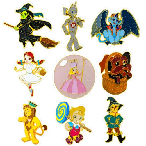 Buckle-Down The Wizard of Oz Mystery Enamel Pin Blind Box Series, Dorothy, Toto, Scarecrow, Tin Man, Cowardly Lion, Wicked Witch, Flying Monkey, Glinda, or a Munchkin