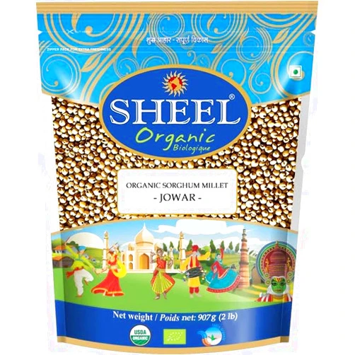Sheel Organic Sorghum Millet/Jowar (Sorghum Bicolor) Whole Ancient Grain Seeds - 2 lbs, 32oz (907g) ~ USDA Organic | All Natural | Gluten Friendly | NON-GMO | Vegan | Indian Origin