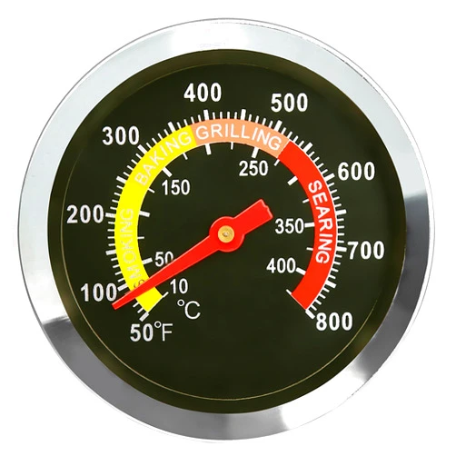 DOZYANT BBQ Charcoal Grill Smoker Temperature Gauge Pit Barbecue Thermometer Fahrenheit and Heat Indicator for Meat Cooking Port Lamb Beef, Stainless Steel Temp Gauge
