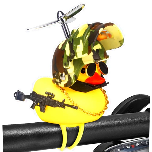 wonuu Rubber Duck Car Ornaments, Squeeze Duck Dashboard Decorations Bicycle Decor for Cycling Motorcycle & Bicycle Accessories Decorations