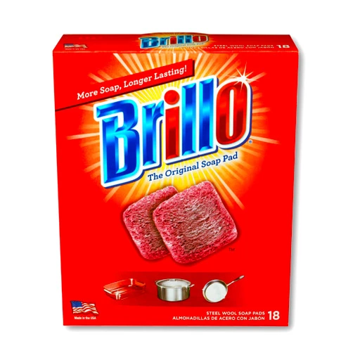 Brillo Steel Wool Soap Pads, Long Lasting, Original Scent Cleaning, 18 Count (Original, 18 Count (Pack of 1))