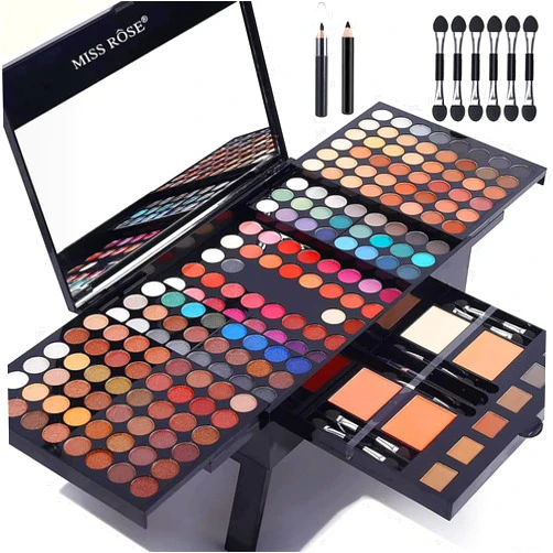 Coliusa 190 Colors Professional Makeup Kit for Women Full Kit, Pallet,All In One Gift Set girls, include Eyeshadow/Facial Blusher/Eyebrow Powder/Eyeliner Pencil/Mirror/makeup brush(004N)