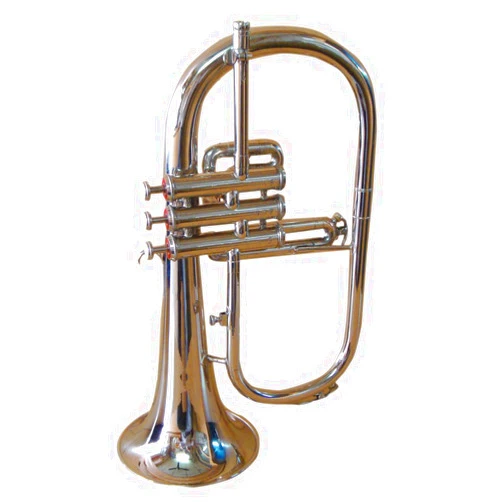 OSWAL Bb Flat Silver Nickel Flugel Horn With Free Hard Case+Mouthpiece