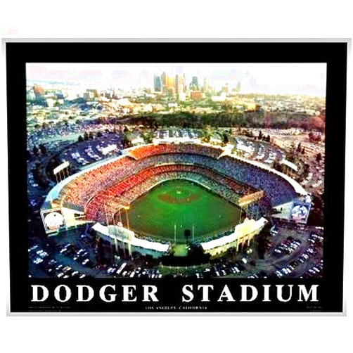 BlowOutBarn Framed Los Angeles Dodger Stadium Aerial Wall Art Print