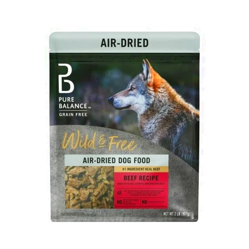Generic Pure~Balance Air Dried Dog Food Beef Recipe for All Breeds, Grain Free Natural Nutrition with Grassfed Meat, High Protein Shredded Food for Sensitive Stomach, No Soy, No Corn, Dog Meal ~ (2 LB ~ Beef)