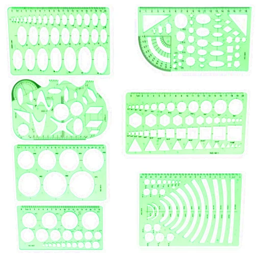 SenseYo 7 Pack Drawings Templates Stencil, Circle Template for Geometric Drawing Stencils, Plastic Clear Circle Stencils Architecture Supplies Drafting Tools for Studying, Designing