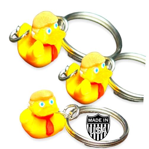 Colonial Depot Donald trump duck with ear bandage duckies (3 Pack) Fist pump trump 2024 mini ducky keychains bulk made in USA
