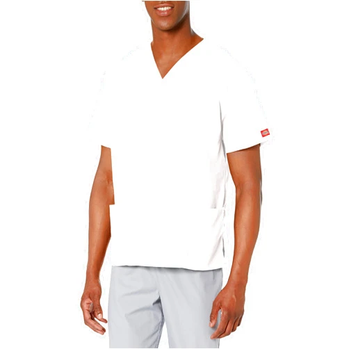 Dickies EDS Signature Scrubs for Women, V-Neck Womens Tops in Soft Brushed Poplin 86706, M, Black