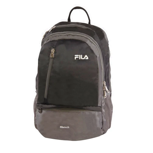 Fila Duel Tablet and Laptop Backpack, Black/Grey, One Size