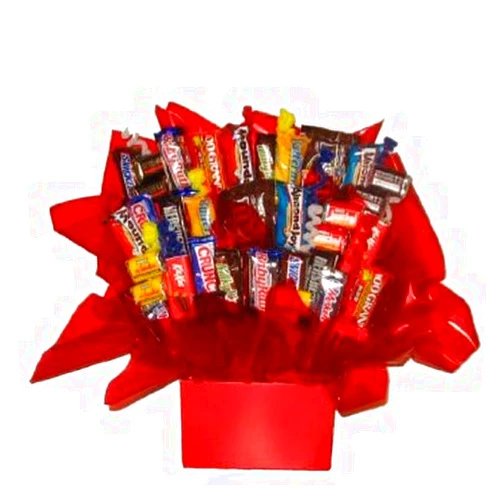 How Sweet of You Chocolate Candy bouquet in a Spicy Red gift box