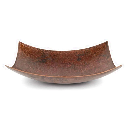 Premier Copper Products VREC18MSDB 18-inch Rectangle Modern Slope Hammered Copper Sink