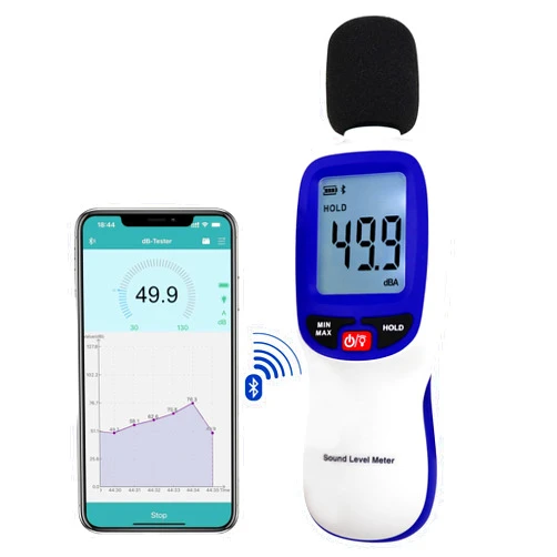 Landtek Decibel Meter Bluetooth, Portable Sound Level Meter with Data Logging, Can Fit with Smartphone App Recording, 30 to 130dBA Noise Decibel Meter SPL Meter w/Data Hold MAX MIN Alarm Backlit LCD Display