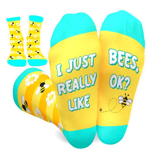 UMACVN Sloth Capybara Llama Duck Flamingo Goat Frog Cow Penguin Bee Dinosaur Alligator Shark Horse, Animals Christmas Socks