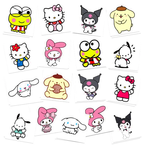 AVONO Kitty Birthday Party Supplies, 34Pcs Temporary Tattoos Party Favors, Removable Tattoo Stickers for Goody Bag Treat Bag Stuff for Kitty Birthday Party Decoration