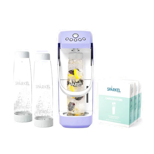 SPÄRKEL Spärkel System (Peri) Sparkling Water and Soda Maker + Bottle + 90 pack of Carbonators - A New Way of Sparkling - Use Fresh & Natural Ingredients - No CO2 Tank Needed