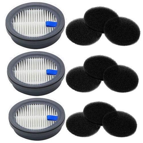 Aolleteau 3 Pack HEPA Filters and 9 Pack Sponge Filters Replacement for Afoddon A200Pro/A200, ORFELD B08/C10A/C10G & NEQUARE S12, S25, S26 Series Cordless Vacuum Cleaner, Please Check Size First