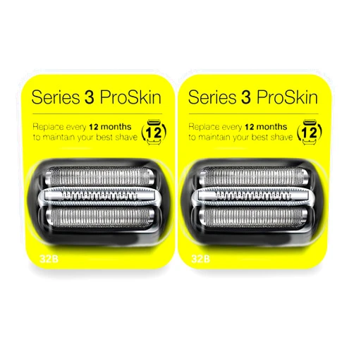 Muyfguo 2Pack 32B Series 3 Electric Shaver Replacement Head Accessories for Braun S3 Foil & Cutter Razor Heads, Applicable for Braun S3 3040s 3010s 310s 3000s 3050cc 3080s 390cc Etc