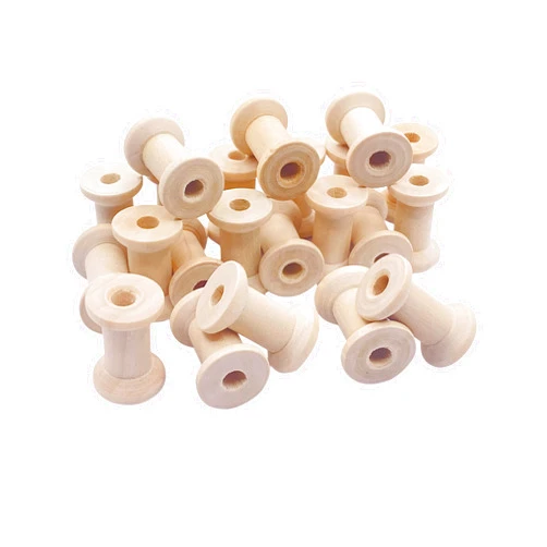 Cregugua Pack of 200 Unfinished Wood Spools Crafts Wooden Spools (1x11/16 in)