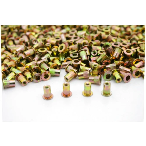Generic 6-32 Zinc Plated Steel Flange Nutserts - Rivet Nut - Rivnut Nutsert - USA - 50pc