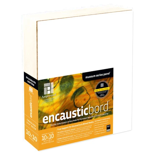 Ampersand Art Supply Wood Painting Panel: Museum Series Encausticbord, 1.5 Inch Cradle, 10