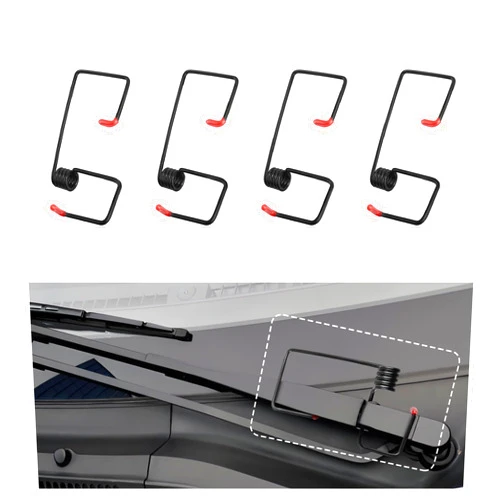 Carleef 4PCS Windshield Wiper Arm Pressure Spring Booster with Silicone Cover,Windshield Wiper Tension Spring Improves Visibility in Rain&Snow,Universal Car Windshield Wipers Accessories (4PCS)