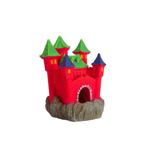 GloFish Castle Ornament, Large, Colorful Aquarium Decor, Hideaway for Fish (78016),3 x 3.25 x 4.25 inches