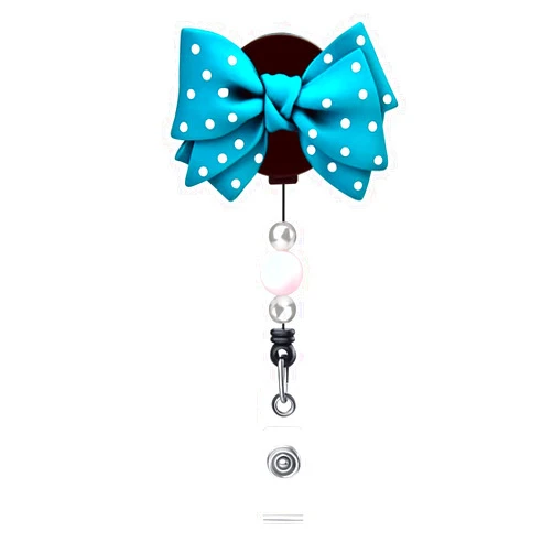 Ascrafter Cute Bow Badge Reels Retractable, Unique Beaded Badge Holder for Women, Belt Clip Badge for ID Name Cards
