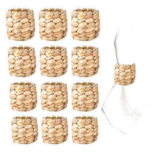 APTWOW Rustic Napkin Rings Set of 12, Hand-Woven Farmhouse Fall Napkin Rings, Holiday Party, Christmas, New Year Eve, Thanksgiving Dinnerware, Easter Napkins Rings