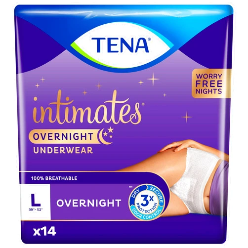 Tena Intimates Incontinence Overnight Underwear for Women, Size Large, 14 ct