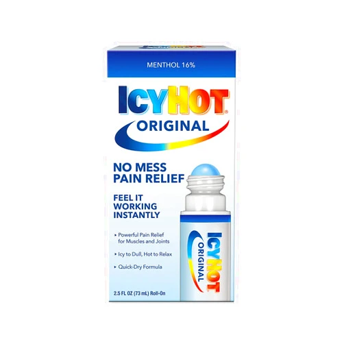 Icy Hot Original Medicated Pain Relief Liquid with No Mess Applicator, 2.5 Fluid Ounces
