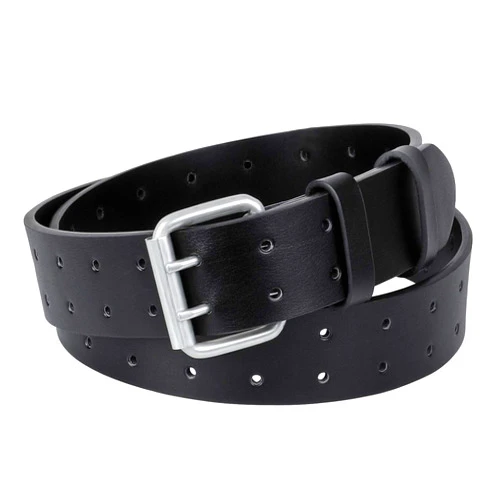 XZQTIVE Men Dual Holes Belt For Jean Pant Casual Leather Belts With Double Prong Buckle