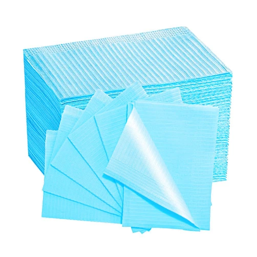 EZEELAI Dental Bibs Disposable Dentist Napkins 50 PCS, Polyback Towel Patient Paper Napkin Waterproof 3 Ply Tattoo Bib Dentist Bib Tray Covers Lap Cloths -13
